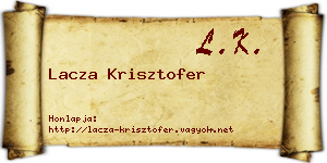 Lacza Krisztofer névjegykártya