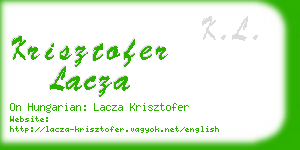 krisztofer lacza business card